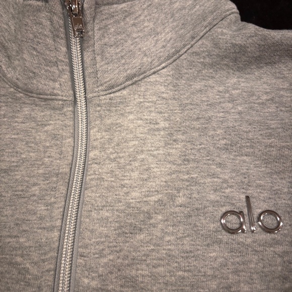 ALO accloade 1/4 zip pullover - heather gray NWT sz M - Picture 8 of 10